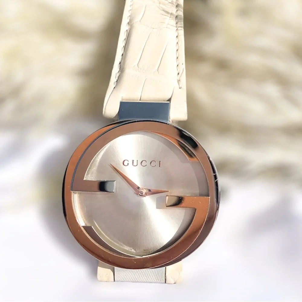 🆕 GUCCI 18k GOLD INTERLOCKING G WATCH